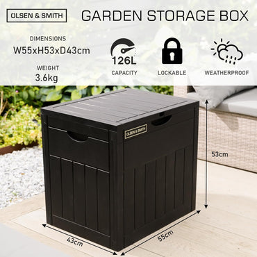 126L Outdoor Storage Box with Bench Seat
