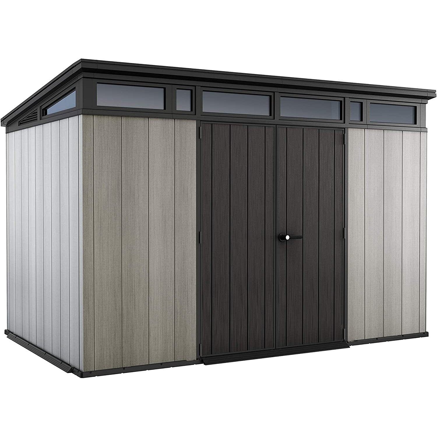 Keter Artisan 7×11 ft Pent Grey Plastic 2 door Shed with floor & 1 window - Image 2