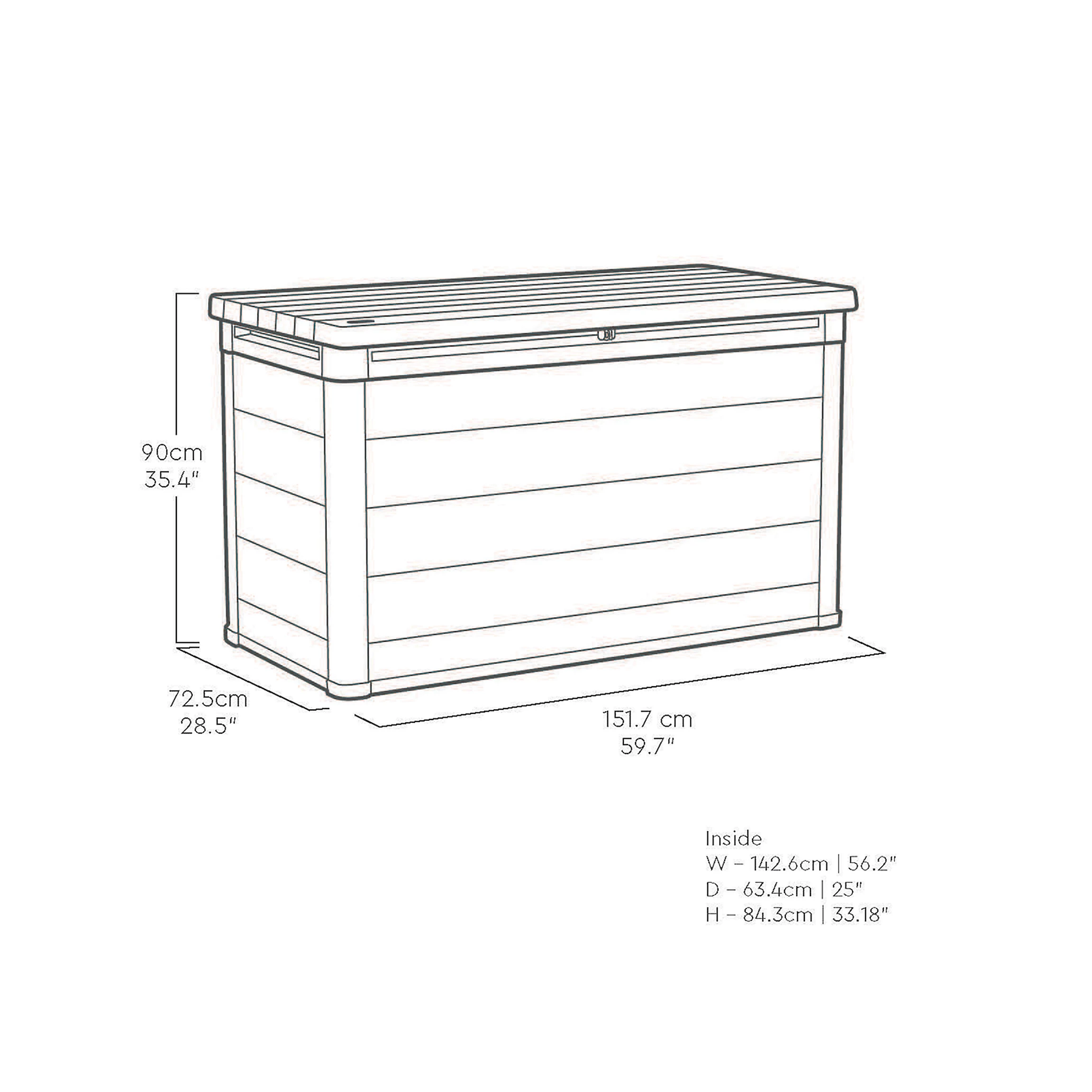 Keter Signature Decocoat Walnut 757L Garden storage box 900mm 1517mm - Image 10