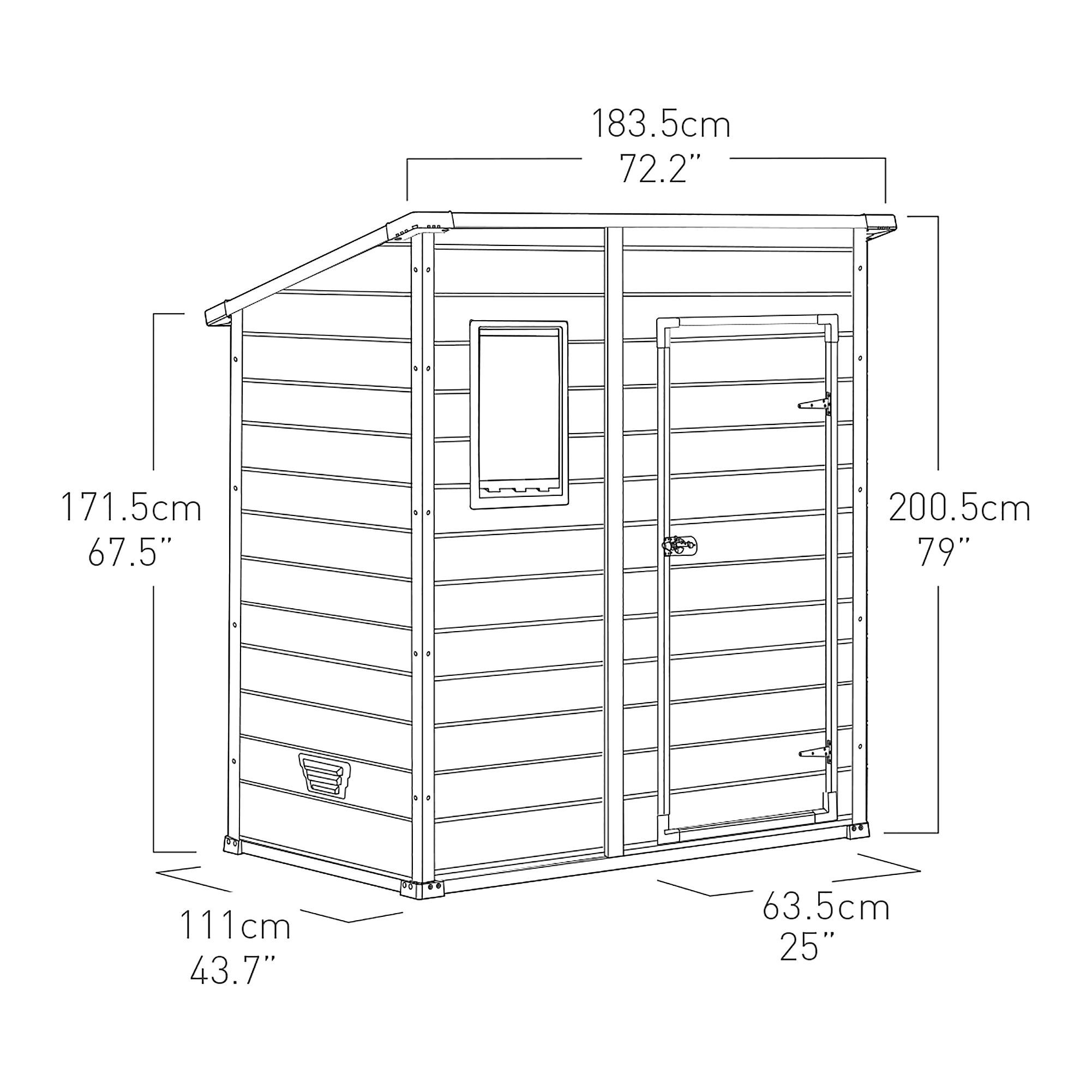 Klikstrom Senner 6×4 ft Pent Grey Shed with floor & 1 window - Image 8